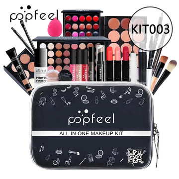POPFEEL All in One Makeup Kit Full Set Box(Eyeshadow, Lip Gloss,Lipstick,Brushes,Eyebrow,Concealer,Eyeliner)Beauty Make Up Bag